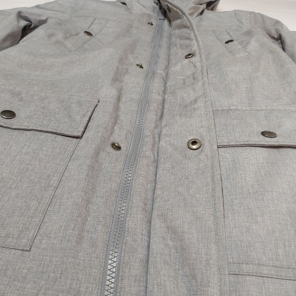 Swiss Tech Boy's Gray Winter Parka Faux Fur Jacket Size L (10/12) - Picture 10 of 12